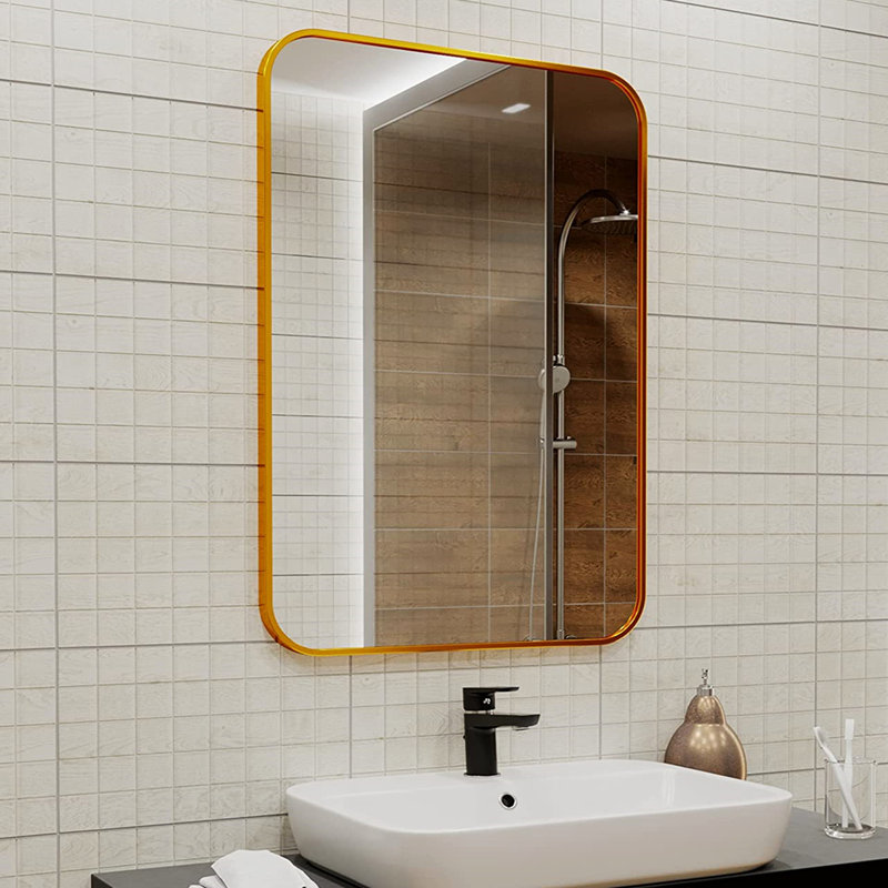Latitude Run® Metal Framed Wall Mounted Bathroom / Vanity Mirror ...